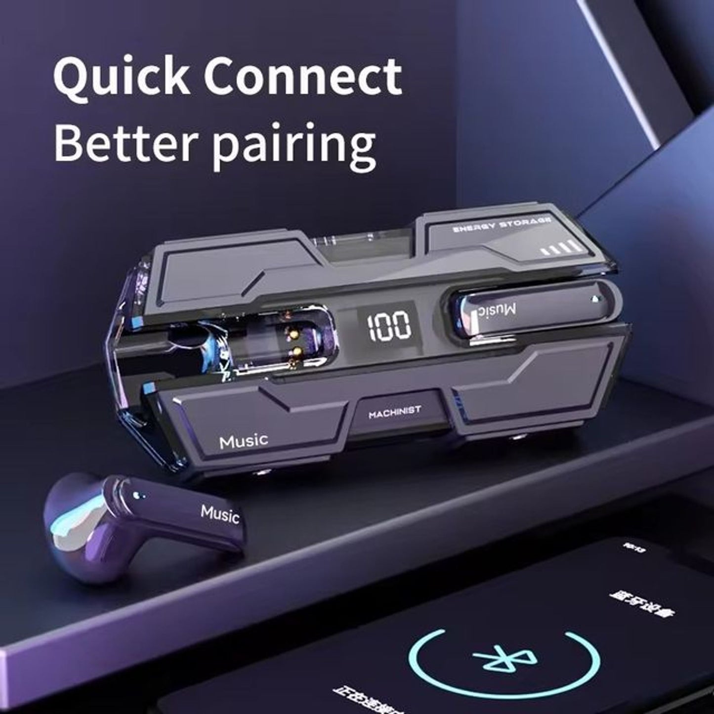 Semi-in-ear Design Wireless Headset
